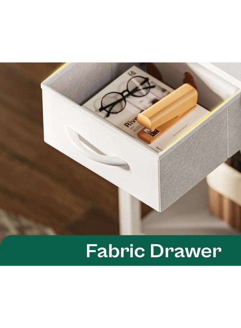 طاولة ألعاب و مكتب منزلي بشكل حرف L مع اضاءة RGB و منافذ طاقة ابيض - Image 4